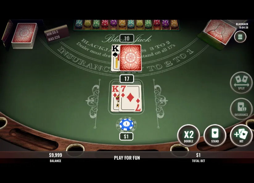 QueenWin Blackjack Gameplay